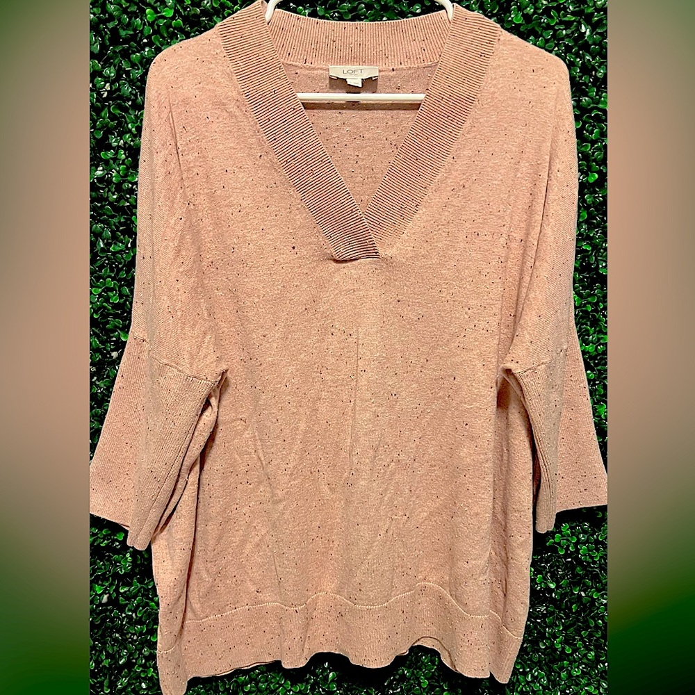 LOFT Pink V-Neck Sweater